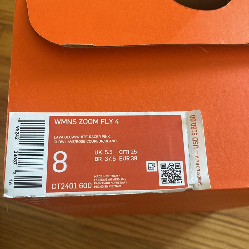 Sale !  Nike Womens Air Zoom Fly 4,  size 8 New in box ⭐️ - Picture 5 of 5